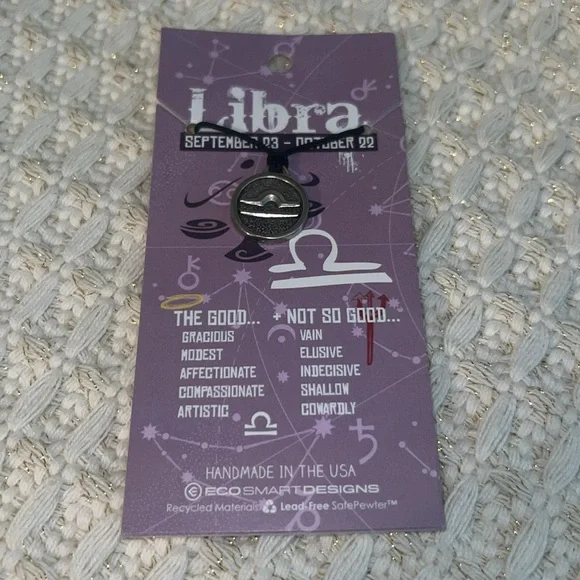 NWT Zodiac Libra Cord Necklace - Picture 2 of 2